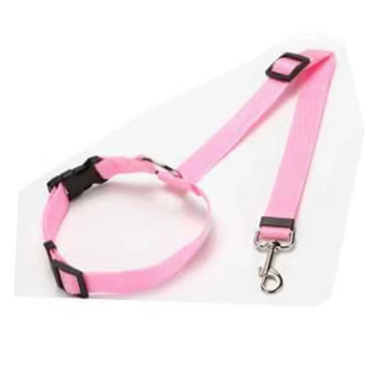 Adjustable Dog Car Seat Belt & Leash – 2-in-1 Nylon Pet Safety Harness Strap for Backseat Travel Protection