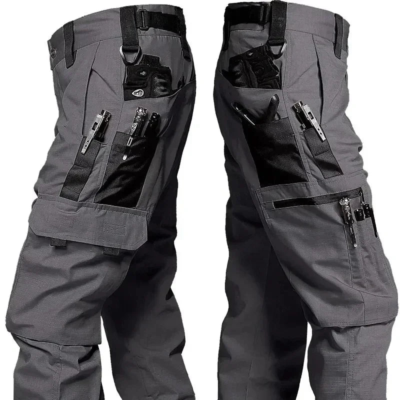 Men’s Tactical Cargo Work Pants – Waterproof Outdoor Multi-Pocket Hiking Trousers for Workwear, Camping & Adventure (Autumn/Spring)