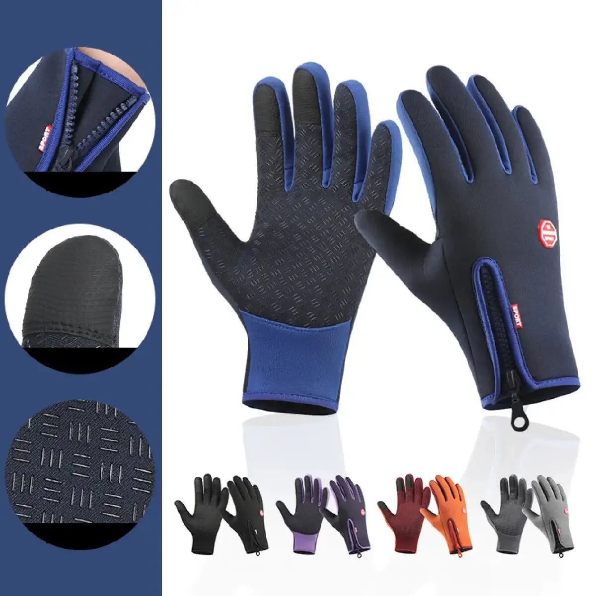 Waterproof Touchscreen Winter Gloves – Windproof Warm Outdoor Cycling, Skiing, Driving & Motorcycle Gloves for Men & Women, Anti-Slip Cold Weather Thermal Gloves