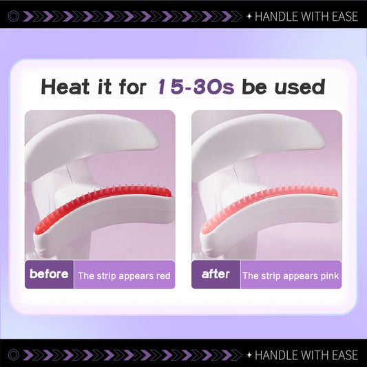 Rechargeable Heated Eyelash Curler with Intelligent Temperature Control – Long-Lasting Natural Lift & Curl