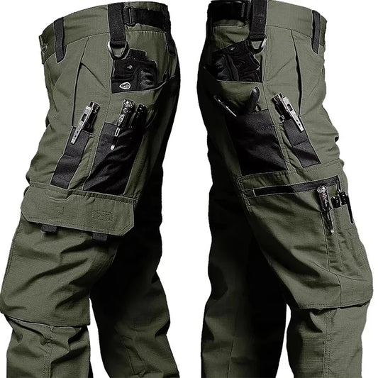 Men’s Tactical Cargo Work Pants – Waterproof Outdoor Multi-Pocket Hiking Trousers for Workwear, Camping & Adventure (Autumn/Spring)