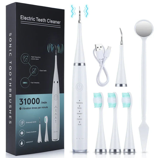 3-in-1 Sonic Electric Tooth Cleaner – Teeth Whitening Kit with Tartar & Stain Remover