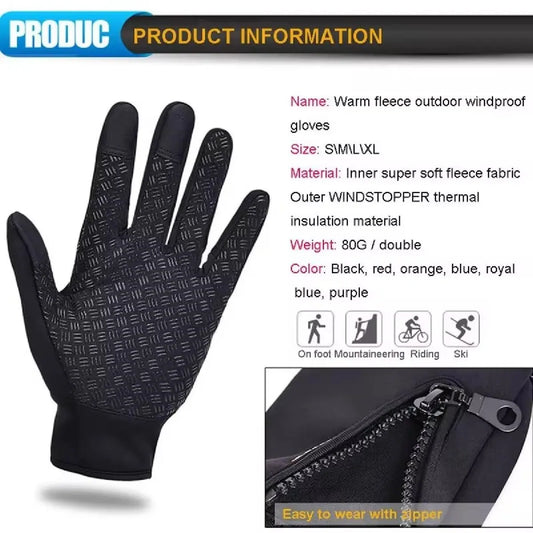 Waterproof Touchscreen Winter Gloves – Windproof Warm Outdoor Cycling, Skiing, Driving & Motorcycle Gloves for Men & Women, Anti-Slip Cold Weather Thermal Gloves