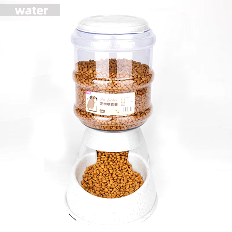 “Large Capacity Pet Feeder with Automatic Water Dispenser – Food & Water Bowls for Cats and Small Dogs