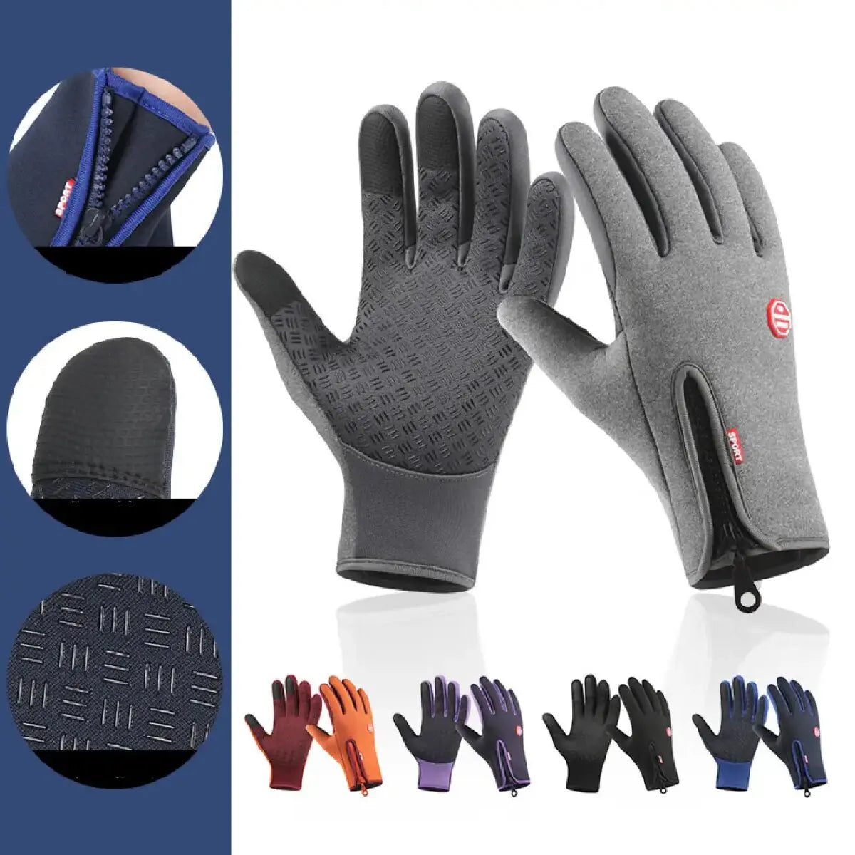 Waterproof Touchscreen Winter Gloves – Windproof Warm Outdoor Cycling, Skiing, Driving & Motorcycle Gloves for Men & Women, Anti-Slip Cold Weather Thermal Gloves