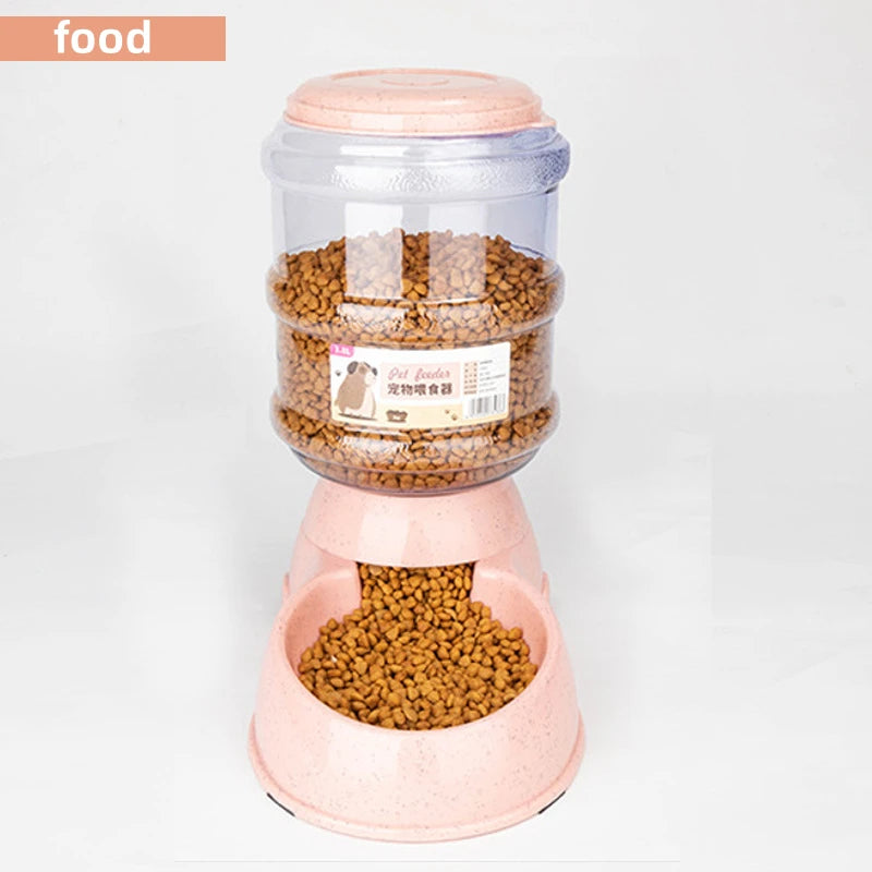“Large Capacity Pet Feeder with Automatic Water Dispenser – Food & Water Bowls for Cats and Small Dogs