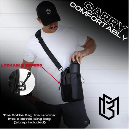 Waterproof Gym Sling Bag with Water Bottle Holder & Phone Pocket – Outdoor Sports Crossbody Travel Bag