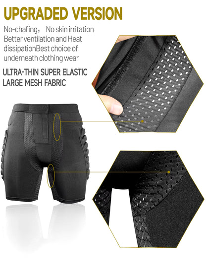 Protective Snowboard & Ski Impact Shorts – Padded Hip, Tailbone & Thigh Crash Protection Gear for Winter Sports”