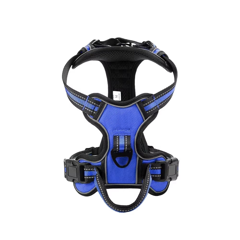 Reflective No-Pull Dog Harness – Adjustable Nylon Vest with Leash, Soft & Breathable Pet Harness for Small to Large Dogs