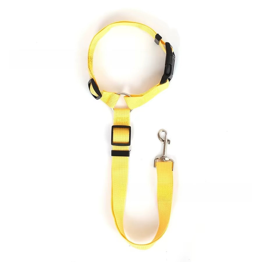 Adjustable Dog Car Seat Belt & Leash – 2-in-1 Nylon Pet Safety Harness Strap for Backseat Travel Protection