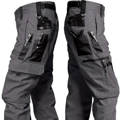Men’s Tactical Cargo Work Pants – Waterproof Outdoor Multi-Pocket Hiking Trousers for Workwear, Camping & Adventure (Autumn/Spring)