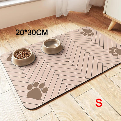 “Waterproof Pet Feeding Mat – Non-Slip Placemat for Dog & Cat Food & Water Bowls, Quick-Dry with Rubber Backing