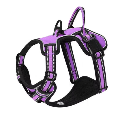 Reflective No-Pull Dog Harness – Adjustable Nylon Vest with Leash, Soft & Breathable Pet Harness for Small to Large Dogs