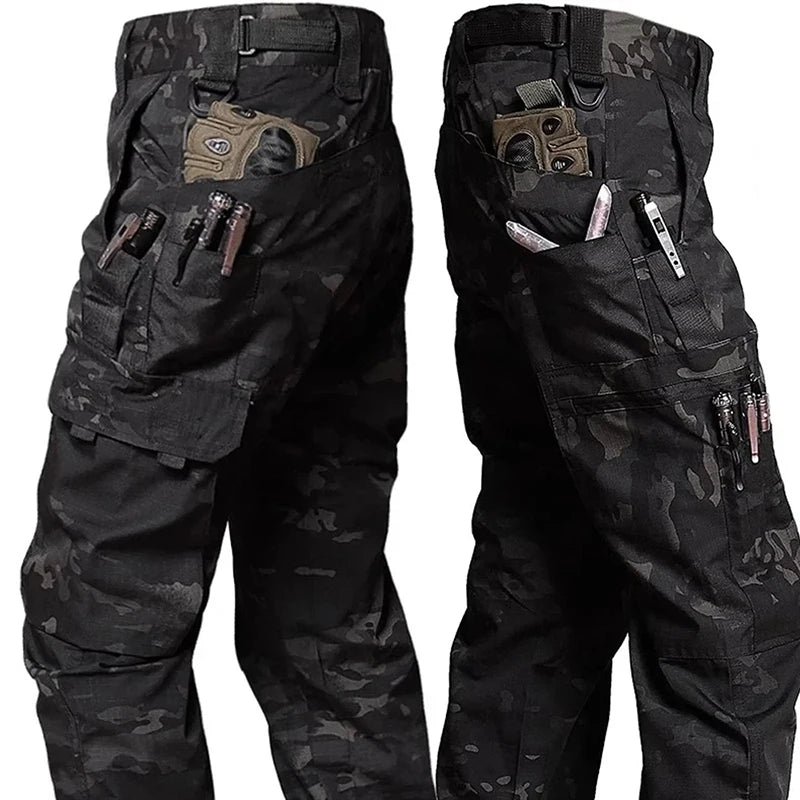 Men’s Tactical Cargo Work Pants – Waterproof Outdoor Multi-Pocket Hiking Trousers for Workwear, Camping & Adventure (Autumn/Spring)