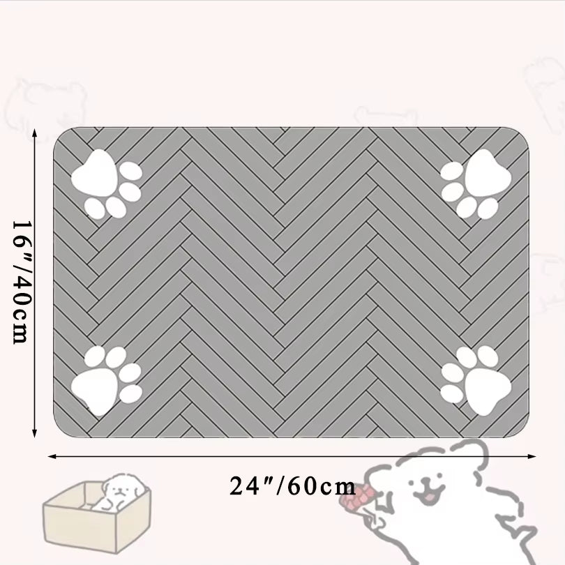 “Waterproof Pet Feeding Mat – Non-Slip Placemat for Dog & Cat Food & Water Bowls, Quick-Dry with Rubber Backing