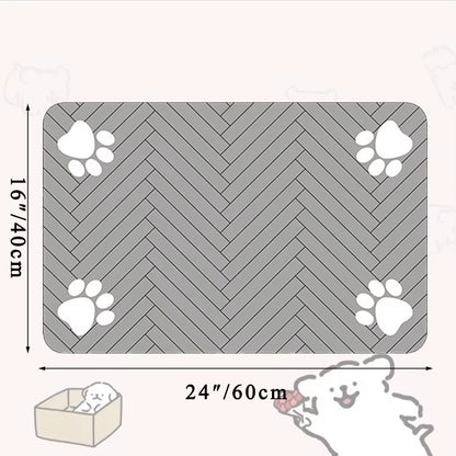 “Waterproof Pet Feeding Mat – Non-Slip Placemat for Dog & Cat Food & Water Bowls, Quick-Dry with Rubber Backing