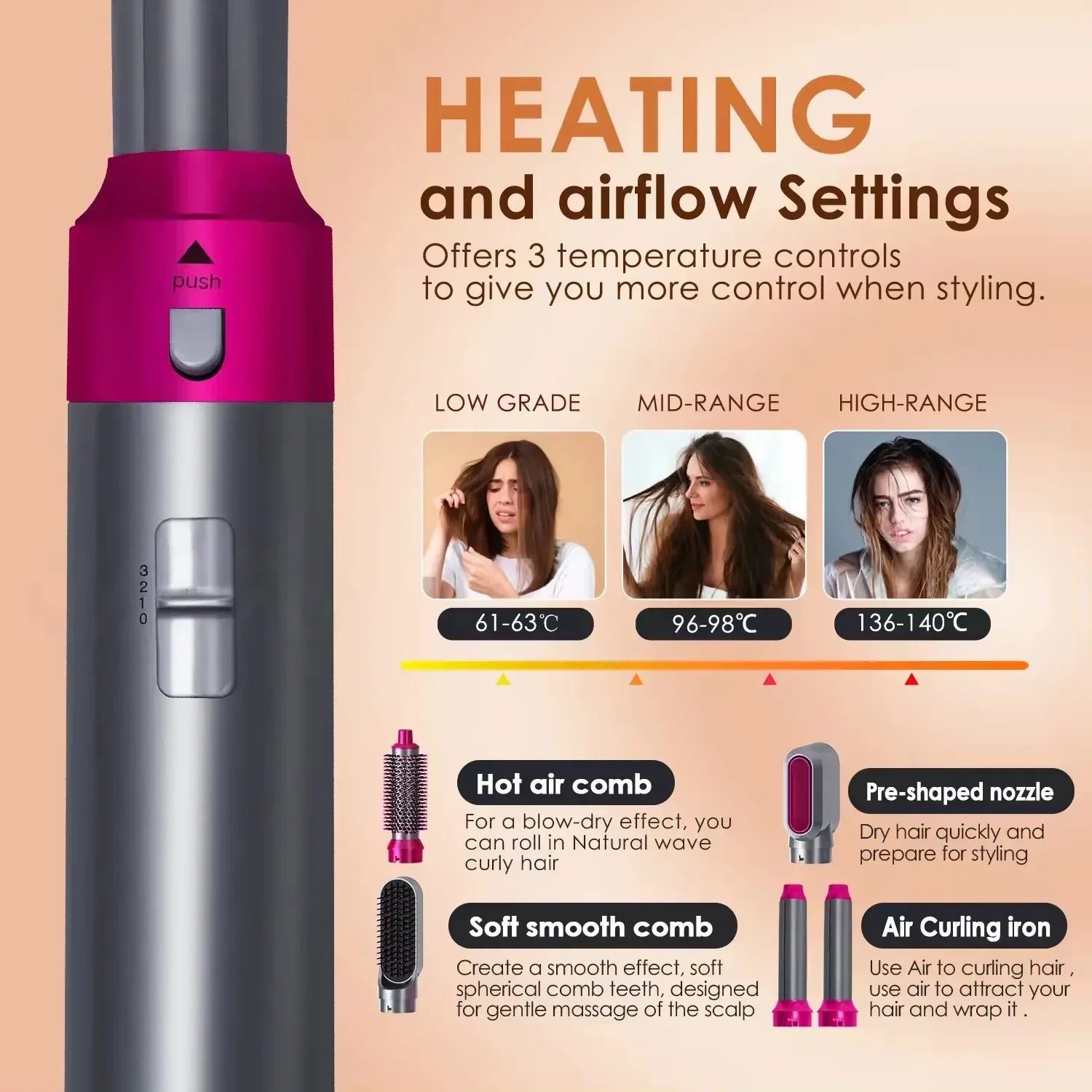 "5-in-1 Hair Dryer & Multi Styler with Curling Iron & Straightener"