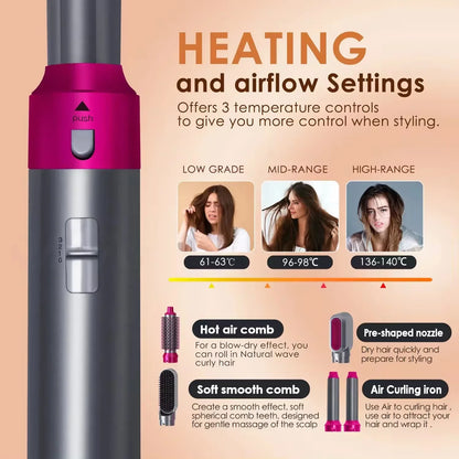 "5-in-1 Hair Dryer & Multi Styler with Curling Iron & Straightener"