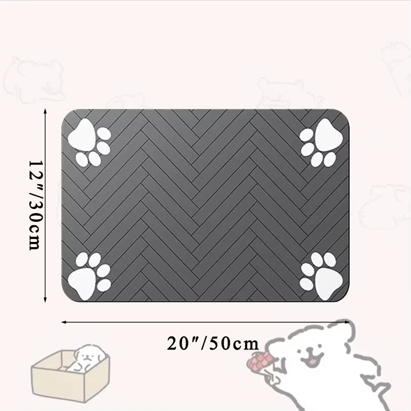 “Waterproof Pet Feeding Mat – Non-Slip Placemat for Dog & Cat Food & Water Bowls, Quick-Dry with Rubber Backing