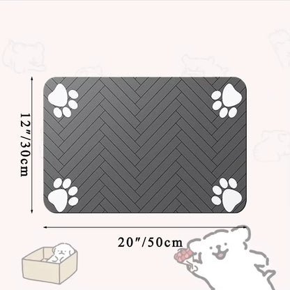 “Waterproof Pet Feeding Mat – Non-Slip Placemat for Dog & Cat Food & Water Bowls, Quick-Dry with Rubber Backing