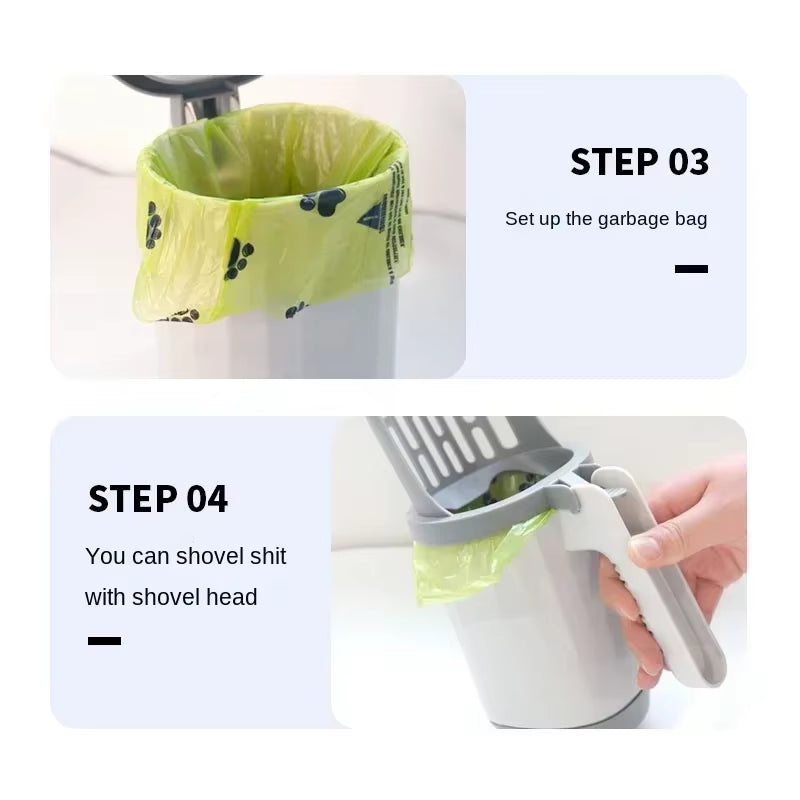 Cat Litter Scoop with Refill Bags – Durable Pet Waste Shovel & Garbage Picker for Easy Litter Box Cleaning
