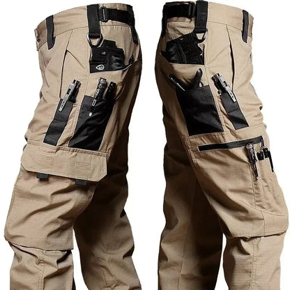 Men’s Tactical Cargo Work Pants – Waterproof Outdoor Multi-Pocket Hiking Trousers for Workwear, Camping & Adventure (Autumn/Spring)