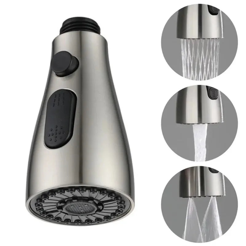 “Universal Kitchen Faucet Sprayer Head – 3-Mode Pull-Out Sink Nozzle, ABS Water-Saving Replacement Spray Head for 1/2'' Connection