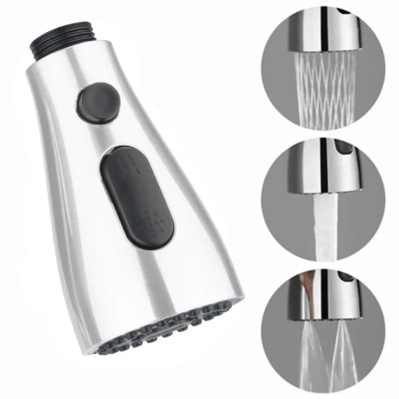 “Universal Kitchen Faucet Sprayer Head – 3-Mode Pull-Out Sink Nozzle, ABS Water-Saving Replacement Spray Head for 1/2'' Connection