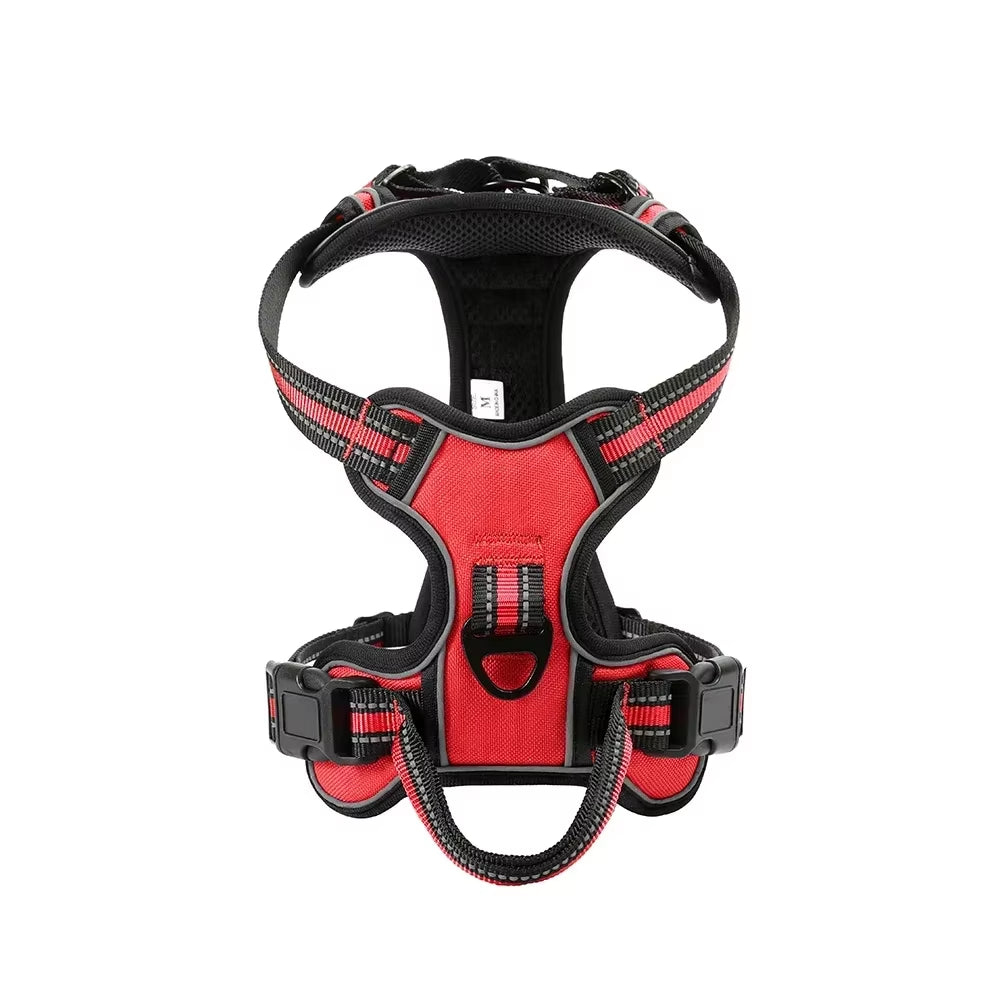 Reflective No-Pull Dog Harness – Adjustable Nylon Vest with Leash, Soft & Breathable Pet Harness for Small to Large Dogs