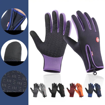Waterproof Touchscreen Winter Gloves – Windproof Warm Outdoor Cycling, Skiing, Driving & Motorcycle Gloves for Men & Women, Anti-Slip Cold Weather Thermal Gloves