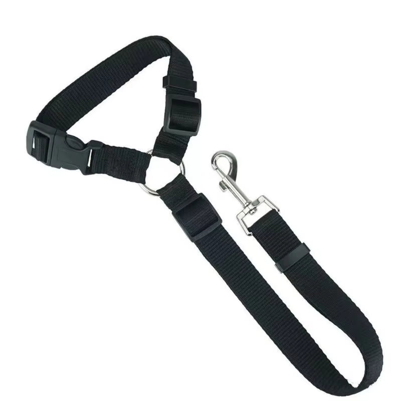 Adjustable Dog Car Seat Belt & Leash – 2-in-1 Nylon Pet Safety Harness Strap for Backseat Travel Protection