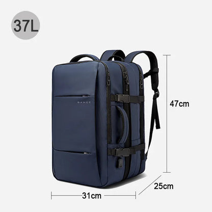 Men’s Business Laptop Backpack 17.3” – Expandable Large Capacity Waterproof School & Travel Bag with USB Charging Port"