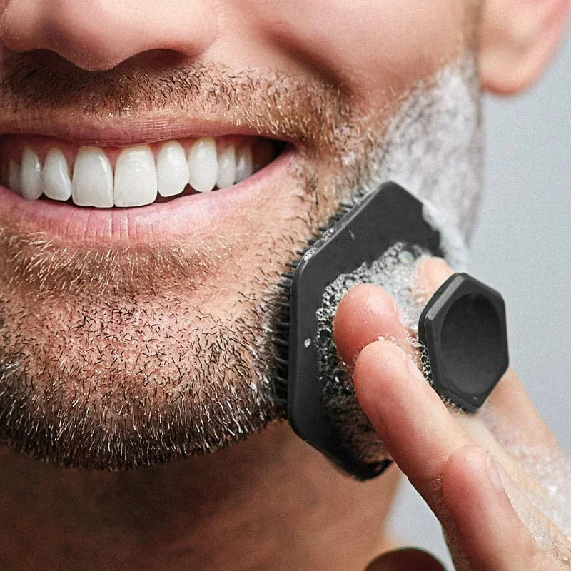 Men’s Silicone Facial Cleansing Brush – Deep Clean Face Scrubber & Shaving Massage Brush for Pore Cleaning & Skin Care