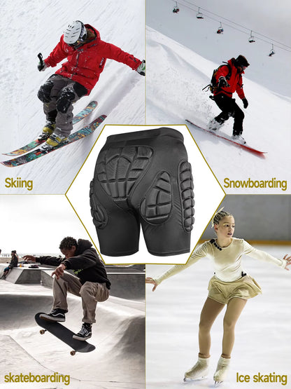 Protective Snowboard & Ski Impact Shorts – Padded Hip, Tailbone & Thigh Crash Protection Gear for Winter Sports”