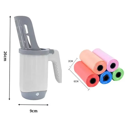 Cat Litter Scoop with Refill Bags – Durable Pet Waste Shovel & Garbage Picker for Easy Litter Box Cleaning