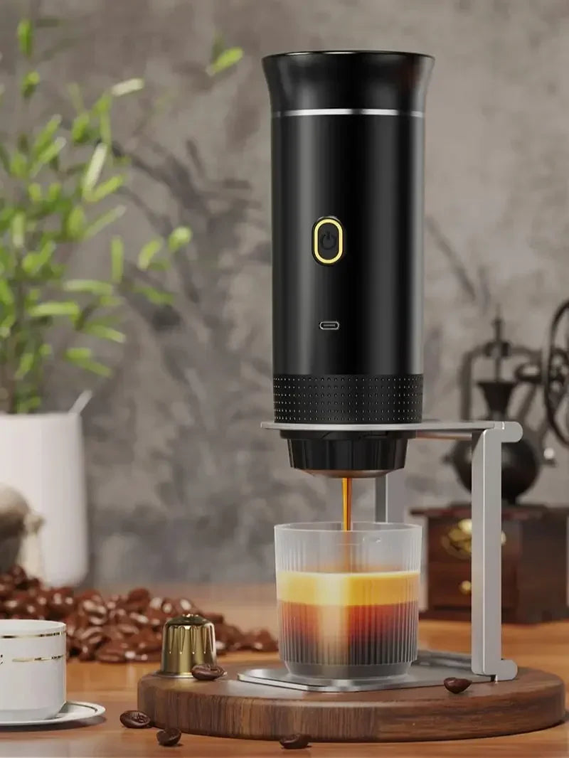 Portable Electric Espresso Coffee Maker – 3-in-1 Capsule & Ground Coffee Machine for Car, Home & Camping Travel"