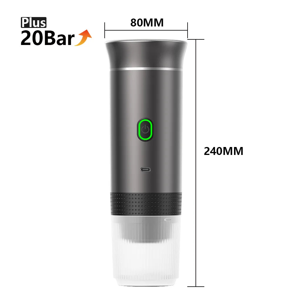 Portable Electric Espresso Coffee Maker – 3-in-1 Capsule & Ground Coffee Machine for Car, Home & Camping Travel"