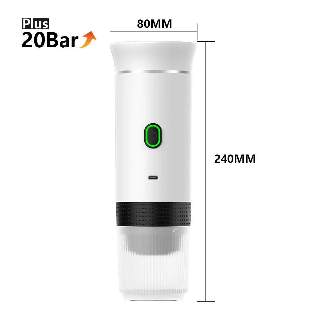 Portable Electric Espresso Coffee Maker – 3-in-1 Capsule & Ground Coffee Machine for Car, Home & Camping Travel"