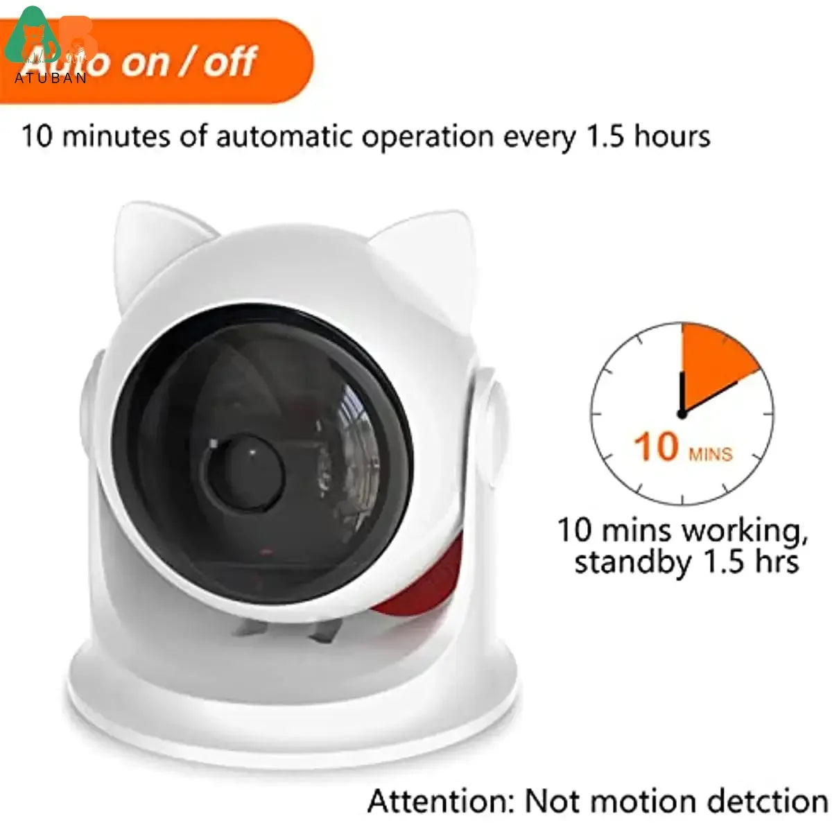 Automatic Cat Laser Toy – Interactive Laser Pointer for Indoor Cats & Kittens, Smart Pet Toy with Fast/Slow Modes & Adjustable Circling Ranges