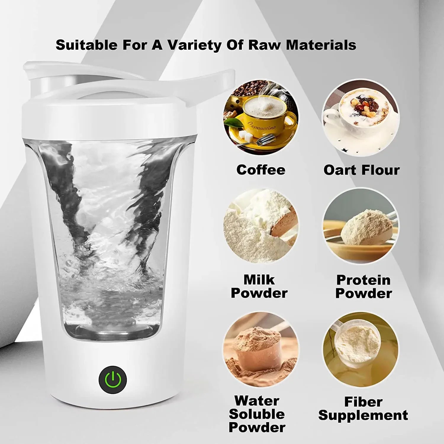 Portable Electric Protein Shaker Bottle – 450ml USB Rechargeable Blender Cup for Protein Powder, Smoothies & Shakes – Travel, Gym, Office & Home”