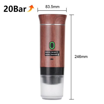 Portable Electric Espresso Coffee Maker – 3-in-1 Capsule & Ground Coffee Machine for Car, Home & Camping Travel"