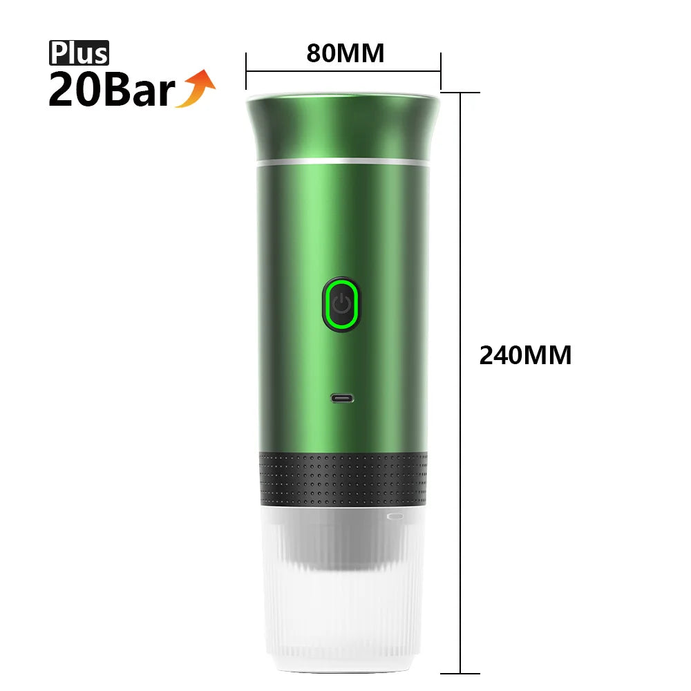 Portable Electric Espresso Coffee Maker – 3-in-1 Capsule & Ground Coffee Machine for Car, Home & Camping Travel"