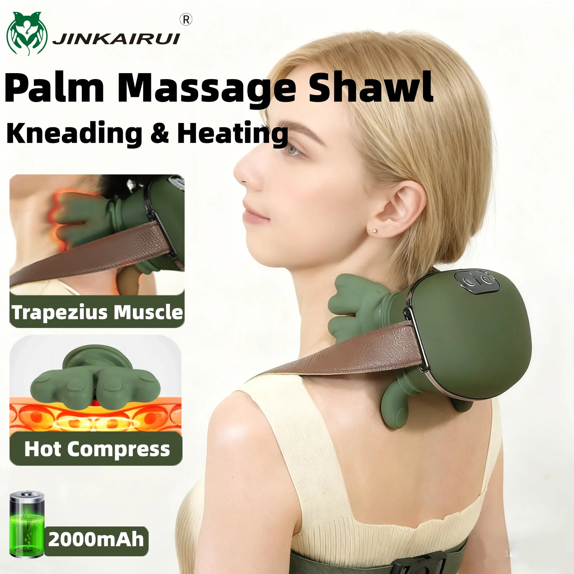 Wireless Neck Massager Imitates Human Hands to Knead Massage to Relieve Neck/Shoulder Painmmassage Shawl