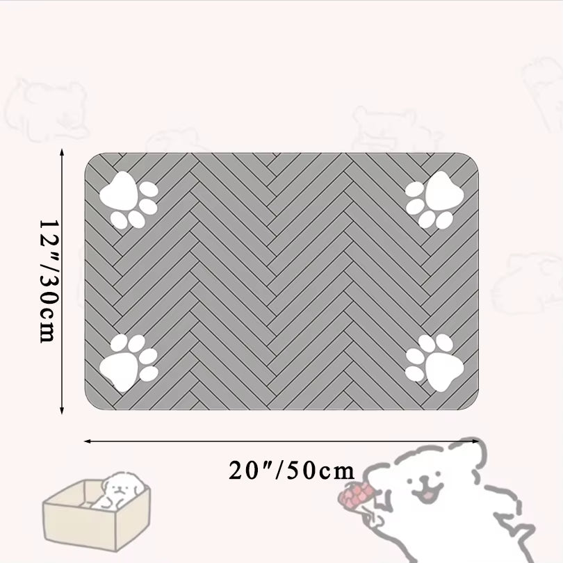 “Waterproof Pet Feeding Mat – Non-Slip Placemat for Dog & Cat Food & Water Bowls, Quick-Dry with Rubber Backing
