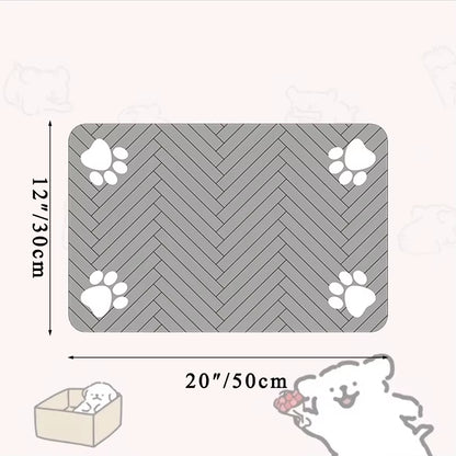 “Waterproof Pet Feeding Mat – Non-Slip Placemat for Dog & Cat Food & Water Bowls, Quick-Dry with Rubber Backing