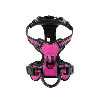 Reflective No-Pull Dog Harness – Adjustable Nylon Vest with Leash, Soft & Breathable Pet Harness for Small to Large Dogs