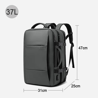 Men’s Business Laptop Backpack 17.3” – Expandable Large Capacity Waterproof School & Travel Bag with USB Charging Port"