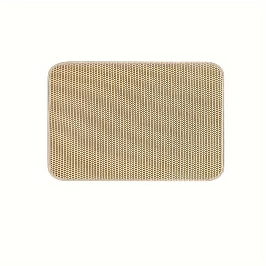 Large Cat Litter Mat – Double-Layer Honeycomb Design, Waterproof, Easy-Clean Scatter Control Rug for Cats