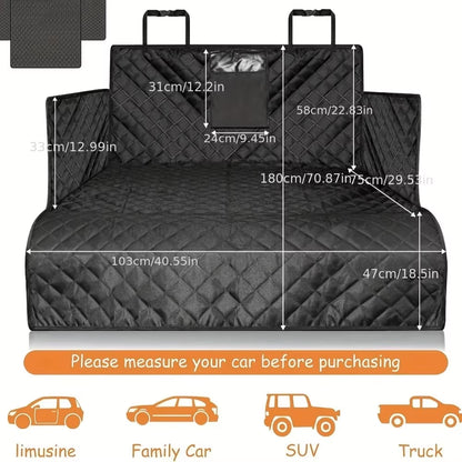 Waterproof Dog Car Seat Cover for SUV – Durable, Wear-Resistant Pet Carrier Liner, Nonslip, Portable & Easy to Install Vehicle Protector