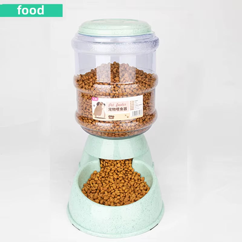 “Large Capacity Pet Feeder with Automatic Water Dispenser – Food & Water Bowls for Cats and Small Dogs